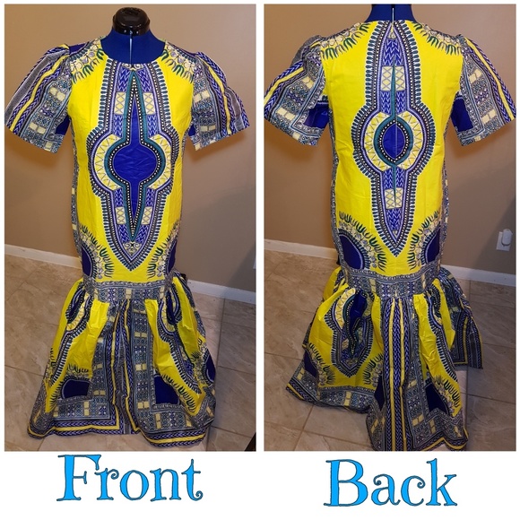 Ray of Sunshine African Wax Prints Dress - Picture 2 of 6